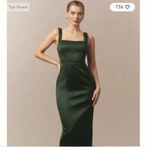 BHLDN Sleeveless Square-Neck Corset Maxi Dress